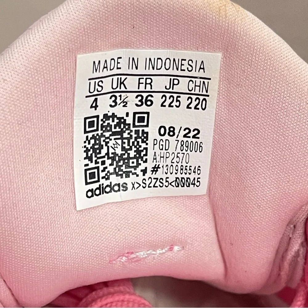 Adidas New Kid Pink Rapida Sport Sneakers Size 4 - Picture 6 of 9